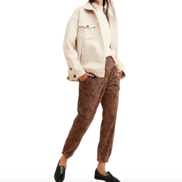 Anthropologie Kalea Corduroy Animal Print Jogger Trousers - Picture 3 of 13